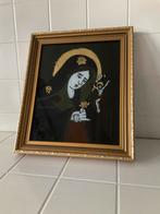 Religieus Icoon rouwende maria op glas geschilderd, Ophalen