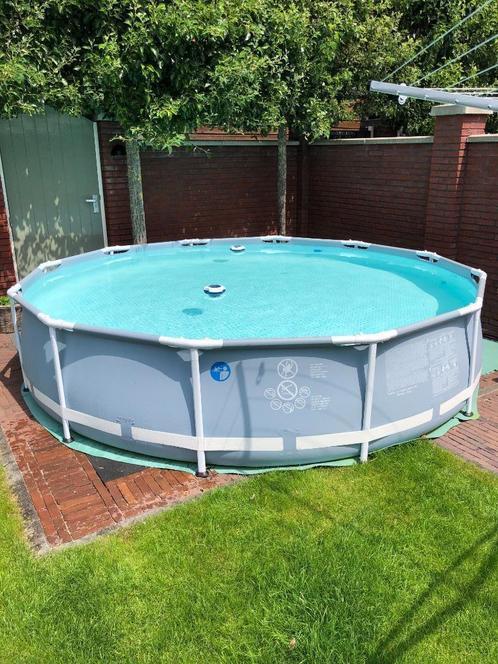 Intex zwembad 3,66 x 0,76 mtr, Tuin en Terras, Zwembaden, Gebruikt, Opzetzwembad, Minder dan 80 cm, 200 tot 400 cm, 300 cm of meer