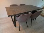Moderne Eettafel met 4 Stoelen, Huis en Inrichting, Tafels | Eettafels, Ophalen of Verzenden, Gebruikt, Rechthoekig, 50 tot 100 cm