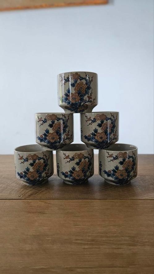 Set van 6 keramiek koffiekopjes • Japanse stijl, Huis en Inrichting, Keuken | Servies, Zo goed als nieuw, Kop(pen) en/of Schotel(s)