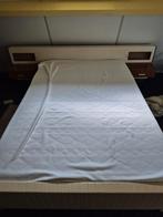 Bed vintage retro twijfelaar achterwand nachtkastjes hip, Ophalen, Gebruikt, Twijfelaar, Vintage