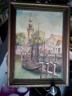 Aquarel gezicht op Stadhuis Veere, Antiek en Kunst, Kunst | Schilderijen | Klassiek, Ophalen of Verzenden