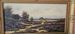 Mooi landschap schilderij met boederij, Antiek en Kunst, Kunst | Schilderijen | Klassiek, Ophalen of Verzenden