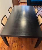 Grote Houten Eettafel met X-detail, Huis en Inrichting, Ophalen, Gebruikt, 200 cm of meer, 50 tot 100 cm