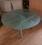 Moderne design glazen eettafel, Huis en Inrichting, Tafels | Eettafels, Ophalen, Gebruikt, Rond, Glas