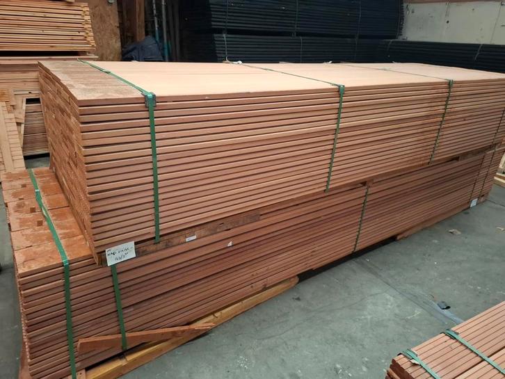 Hardhout vlonderplanken 395 x 14.5 cm bezorgen mogelijk, Tuin en Terras, Terrasdelen en Vlonders, Nieuw, Hout, Ophalen