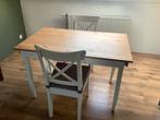 Ikea lerhamn tafel 118bij 74cm met 2 stoelen., Ophalen of Verzenden, Zo goed als nieuw