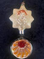 Oud Antiek dubbel kertbal ornament gatenbal ster engel., Diversen, Kerst, Ophalen of Verzenden, Gebruikt