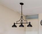 Hanglamp (donkerbruin metaal), Ophalen, 50 tot 75 cm, Zo goed als nieuw, Glas