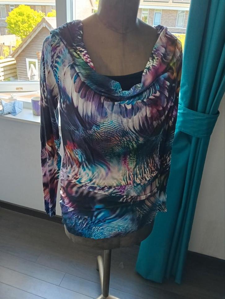 Geisha Shirt XL Watervalhals Lange Mouw, Kleding | Dames, T-shirts, Gedragen, Maat 42/44 (L), Overige kleuren, Lange mouw, Ophalen of Verzenden