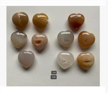 10 x Agaat Harten, 20 gr. p.st./ 3 x 3 cm, pr.p.stuk beschikbaar voor biedingen