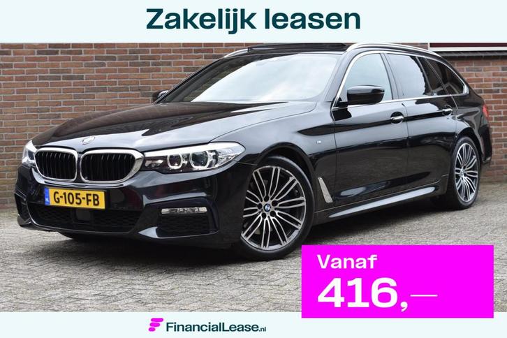 BMW 5-serie Touring 530d High Executive '18 Pano Xenon Leder, Auto's, BMW, Bedrijf, Lease, Financial lease, 5-Serie, ABS, Achteruitrijcamera