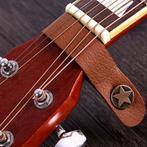 Akoestische gitaarbandhouder strap leer zwart/bruin, Muziek en Instrumenten, Instrumenten | Toebehoren, Moku Custom Guitars, Nieuw