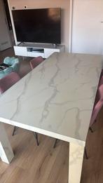 Eettafel van Westwing - Carl marmerlook, Ophalen, Marmer, 50 tot 100 cm, Zo goed als nieuw