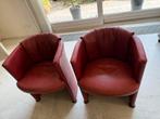 6 Rolf Benz Clubfauteuils - Rood Leder - Vintage Design, Ophalen, Minder dan 50 cm, Gebruikt, Minder dan 75 cm