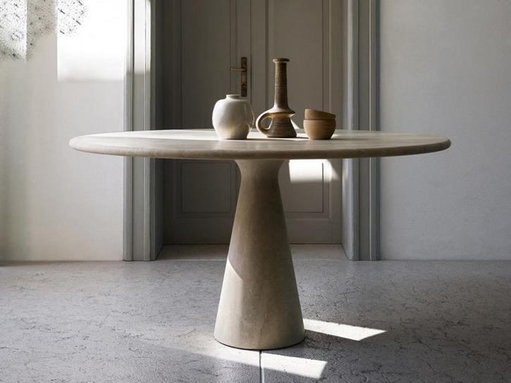 Angelo Mangiarotti M1 eettafel Travertin marmer 135cm, Antiek en Kunst, Antiek | Meubels | Tafels, Ophalen