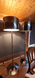 Italiaanse Flos Spun rvs design vloerlamp op voet, 150 tot 200 cm, Gebruikt, Ophalen