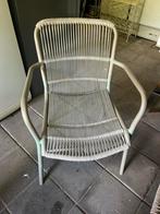 4 taupe tuinstoelen met touw, Ophalen, Gebruikt