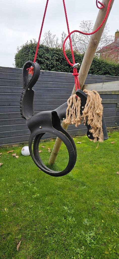 Esschert Design Kinderschommel Paard - Autoband, Kinderen en Baby's, Speelgoed | Buiten | Speeltoestellen, Nieuw, Schommel, Ophalen