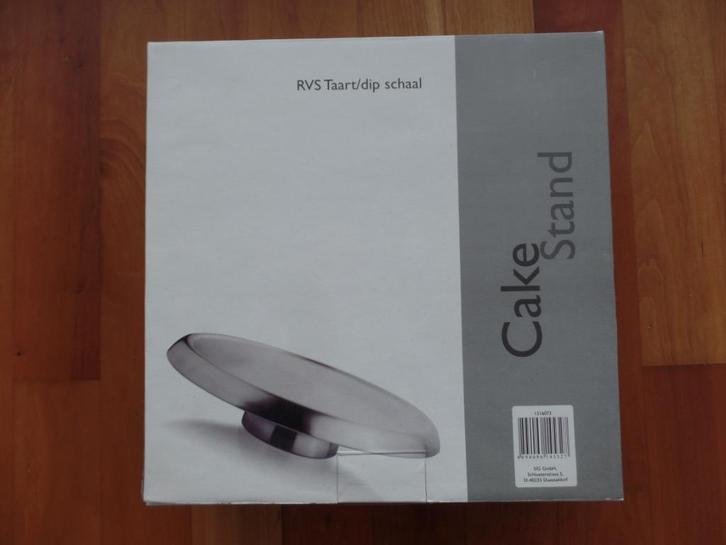 NIEUWE RVS taartstandaard / taartplateau / taartschaal 28 cm, Huis en Inrichting, Keuken | Servies, Nieuw, Overige typen, Overige stijlen