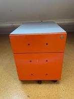 Oranje ladekast / Ladeblok op wieltjes, Ophalen, Minder dan 50 cm, 1 of 2 laden, Zo goed als nieuw