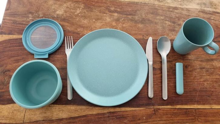 Mepal 1-persoons campingserviesset, Huis en Inrichting, Keuken | Servies, Zo goed als nieuw, Bord(en), Overige stijlen, Overige materialen