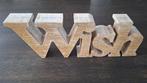 Riverdale houten tekst woord Wish 45 cm naturel groot, Nieuw, Ophalen of Verzenden