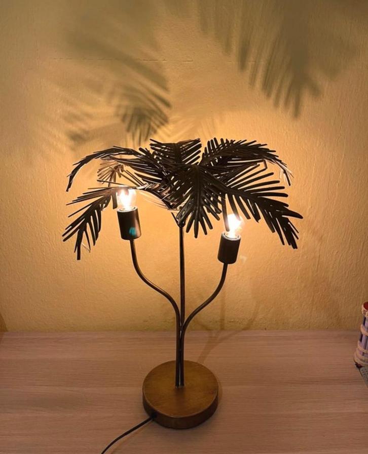 Light & Living Tafellamp PALM, Huis en Inrichting, Lampen | Tafellampen, Zo goed als nieuw, 50 tot 75 cm, Metaal, Ophalen
