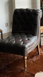 Rivièra Maison fauteuil pellini leer bruin, Ophalen of Verzenden, 75 tot 100 cm, Leer