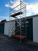 Aluminium rolsteiger met trappen toren, Ophalen of Verzenden, Gebruikt, Rolsteiger of Kamersteiger, 5 meter of hoger