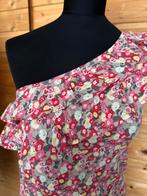 Bloemen top one shoulder met ruches maat M Vila, Maat 38/40 (M), Vila, Ophalen of Verzenden, Zo goed als nieuw