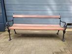 Antieke parkbank tuinbank gemaakt van gietijzer en hardhout, Tuin en Terras, Tuinbanken, Verzenden, Zo goed als nieuw, Hout
