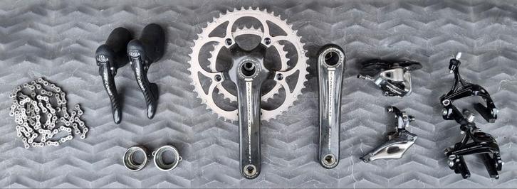 Campagnolo Record Carbon Titanium 10s Groepset, Fietsen en Brommers, Fietsonderdelen, Racefiets, Crankstel of Pedalen, Ophalen of Verzenden
