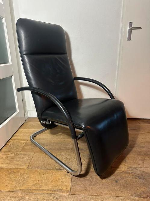 Mooie vintage Fino Fauteuil van Franz Fertig, jaren 80, Huis en Inrichting, Fauteuils, Gebruikt, Leer, Ophalen of Verzenden