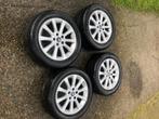 4 Velgen Ford + Goodyear zomerbanden 215/55R16 97H, Auto-onderdelen, Banden en Velgen, 215 mm, Banden en Velgen, 16 inch, Gebruikt