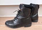 ZWARTE LEREN LAARSJES  "S.OLIVER" MT 39, Ophalen of Verzenden, Zo goed als nieuw, Zwart, Sneakers of Gympen
