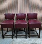 13 x Satelliet barkrukken bar krukken barstoelen leer hout, Zwart, Hout, Ophalen of Verzenden, Zo goed als nieuw