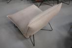 Luxe fauteuil EARL Jess Design metaal stof naturel beige, Ophalen, 75 tot 100 cm, Zo goed als nieuw, Stof