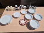 51-delig serviesset - wit Ikea, vintage mokken borden, Ophalen, Gebruikt, Overige stijlen, Bord(en)