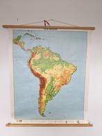 Oude schoolplaat Zuid Amerika  vintage, Ophalen of Verzenden, Aardrijkskunde