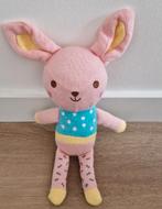 Knuffel Blokker konijn roze gehaakt blauw shirt K5794, Ophalen of Verzenden, Zo goed als nieuw, Konijn