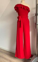 Boohoo A-symetrisch jumpsuit met wijde pijpen rood 34 = XS, Kleding | Dames, Jumpsuits, Verzenden, Boohoo, Zo goed als nieuw, Maat 34 (XS) of kleiner