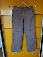 Linnen taupe wijde pijpen broek, H&M, Overige kleuren, Ophalen of Verzenden, Zo goed als nieuw