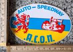 Vintage sticker autospeedway A.C.O.N. raceauto Limburg, Verzamelen, Ophalen of Verzenden, Zo goed als nieuw