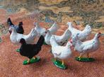 Acht kippen mooi oud antiek speelgoed uit Engeland van tin., Ophalen of Verzenden
