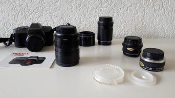 Pentax spiegelreflex camera analoog. + diverse lenzen. beschikbaar voor biedingen