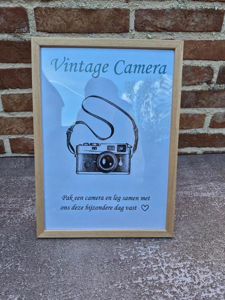 Photo Booth Decoratie Bruiloft - Vintage Camera, Huis en Inrichting, Woonaccessoires | Schilderijen, Tekeningen en Foto's, Nieuw