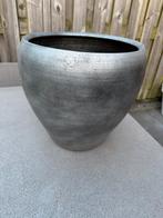 Zilveren bloempot, Tuin en Terras, Bloempotten, Gebruikt, Rond, Binnen, Minder dan 40 cm