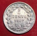 5 cent 1862. Pr., Koning Willem III, Zilver, Ophalen of Verzenden, Losse munt