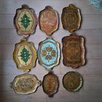 Brocante oud Florentijns houten dienblad Italiaans *Etage3*, Huis en Inrichting, Gebruikt, ., Ophalen of Verzenden, .